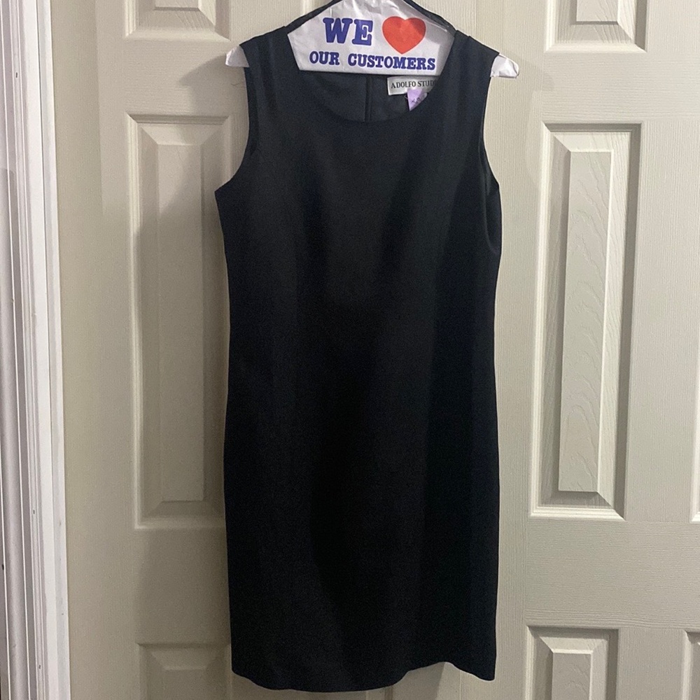Black Linen Sheath Dress